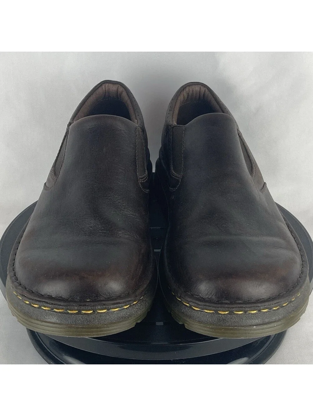 Men’s Size 9 Dr Martens Orson Leather Slip On Loafers Dark Brown Cushioned Shoes